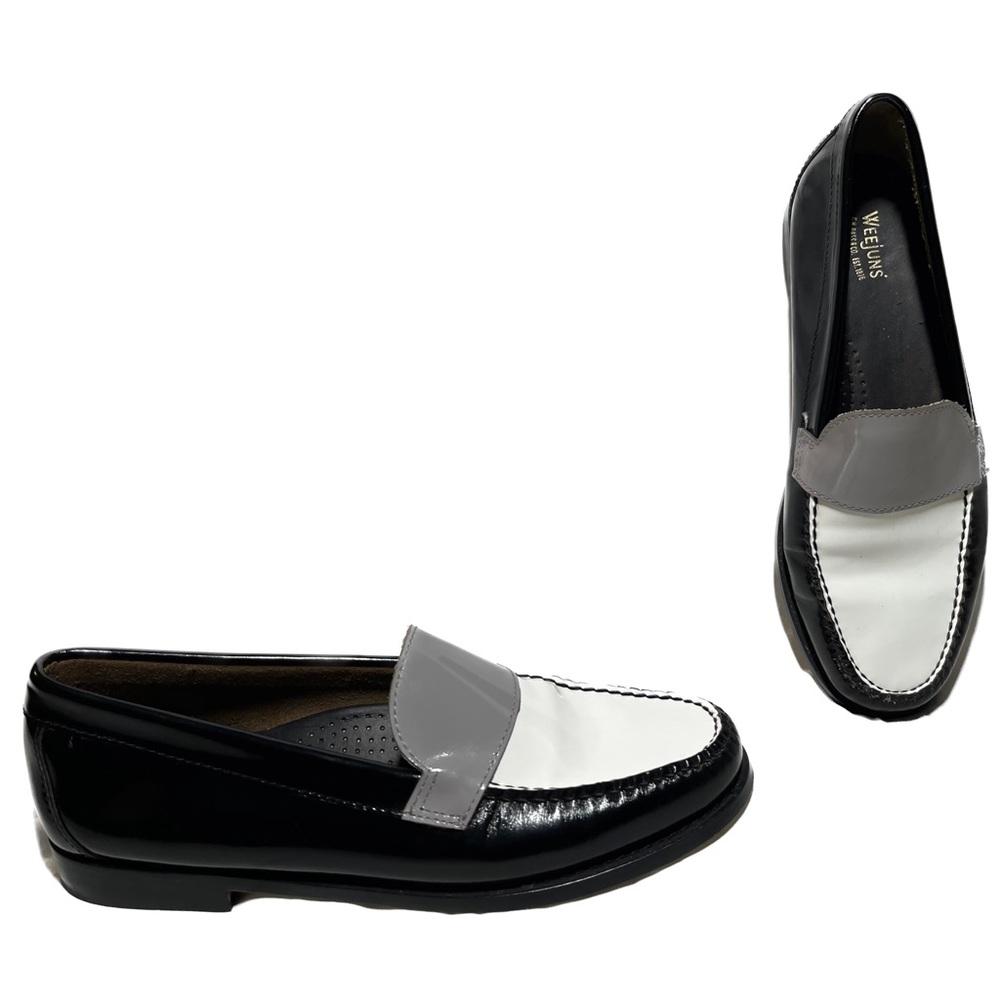 G.H. Bass & Co Black White Weejuns Loafers Women’s Size 8.5